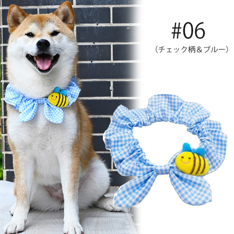 人気商品 ペットグッズ 犬 唐草模様 アクセサリー リボン風 首に通すだけの手軽しゃれ!犬猫兼用 スカーフ 首輪 犬用 猫用 小型犬 中型犬 和柄 ネック バンダナ 風呂敷首巻 かわいい ペットグッズ