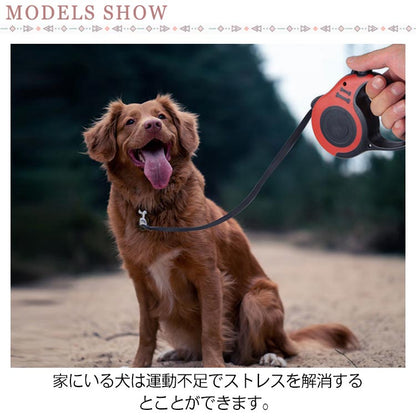 リード 小型犬 中型犬 猫 犬用 長さ3m 伸縮リード テープタイプ コードタイプ 頑丈 ロングリード 伸びるリード 巻き取り お散歩 コンパクト 軽量