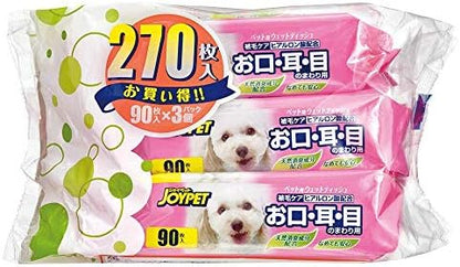 JOYPET(ジョイペット) JOYPET ウェットティッシュ お口・耳・目のまわり用 90枚×3個 ペット用 270枚入(90枚入×3個パック)