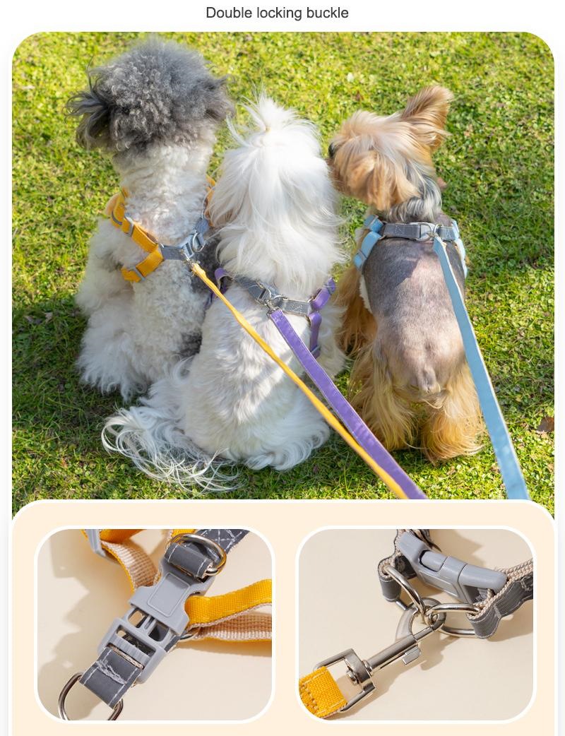 猫 犬 ハーネス 首輪 胴輪 りーど 着脱 軽量 簡単 抜けない 柔らかさ つけやすい ソフト セット 散歩 リードイヌ 子猫 子犬 おしゃれ ペット 小型犬 犬猫通用 リ一ド150cm