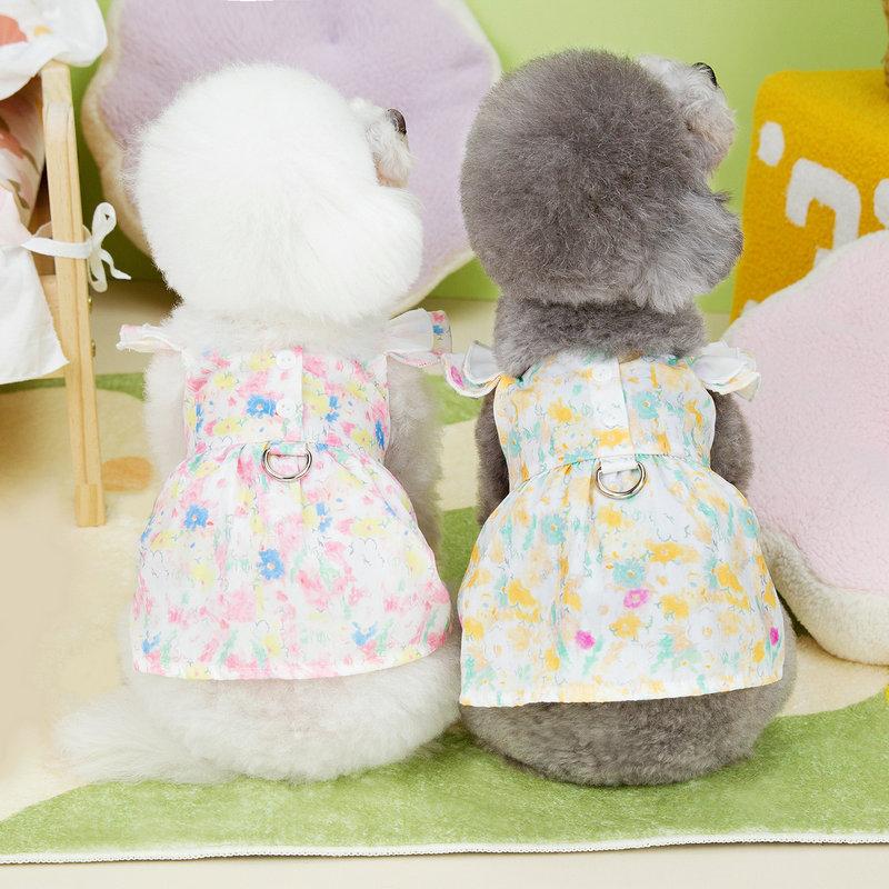 早い者勝ち 発売特典ペットウェアワンピースカン犬服ドッグウェア洋服袖なし花柄総柄お散歩お出かけおしゃれかわいい犬いぬペット服