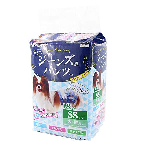 ドギーマン ジーンズ風パンツ ペット用 SSサイズ 18枚入×2個 (まとめ買い)