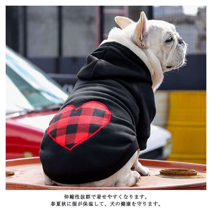 メガ割 無中型チェック薄ドッグウエパーカ大型フード付猫犬XS-6スウェッお散小型おしゃ可愛大きいサイ小さいサイズ