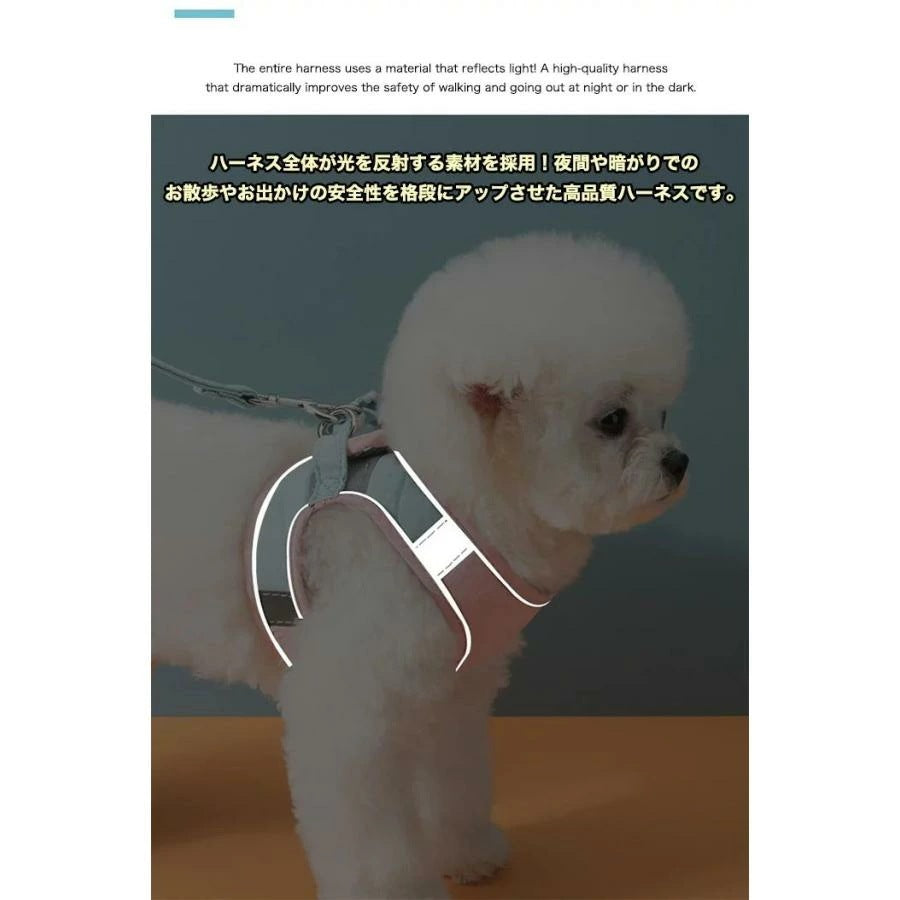 新商品プロモーション，数量限定 犬 猫 ハーネス リード付 カラフル ツートン ウェアハーネス ペット 服 胴輪 キャット ドッグ犬 猫