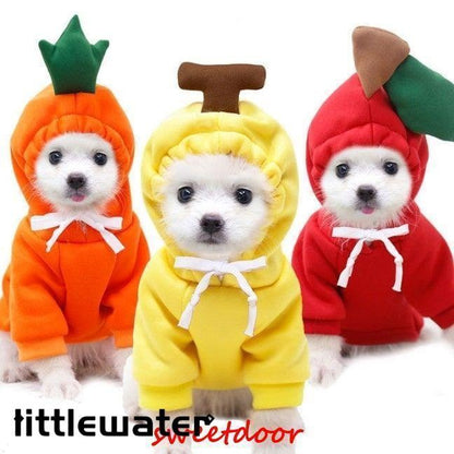 犬 服 フード 生地 暖かいドッグウェア パーカー クリスマス 仮装 りんご にんじん バナナ ペット服 ペット 犬 犬服 犬用 小型犬 コスチューム 秋冬 冬