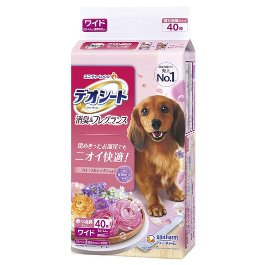 <a href="https://www.qoo10.jp/gmkt.inc/Search/brand.aspx?brandno=77536" target="_blank" class="title_brand" id="btn_brand" title="デオシート">デオシート</a>ペットシーツ　消臭＆フレグランス　フローラルシャボンの香り　ワイド　４０枚　ＣＲＣ40―25―20―05―00