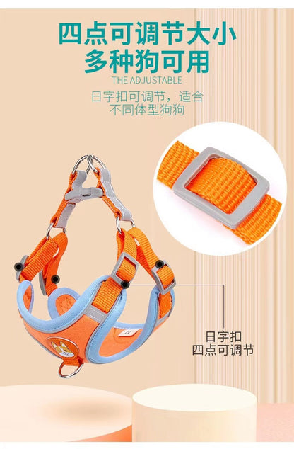送 料 無 料！海外ペットリード通気性反射ペットハーネス調節可能なベストスタイルの犬のリード