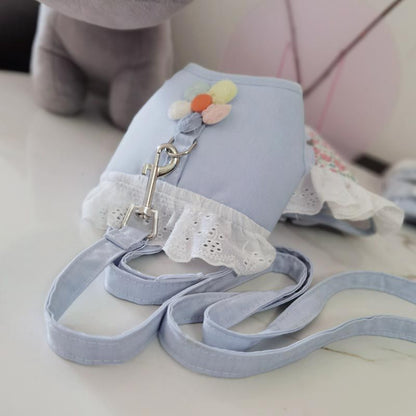 子犬犬牽引ロープ幼犬子猫テディロープティーカップ犬チワワ散歩猫服 メガ割ワンピースパンツトートバッグ