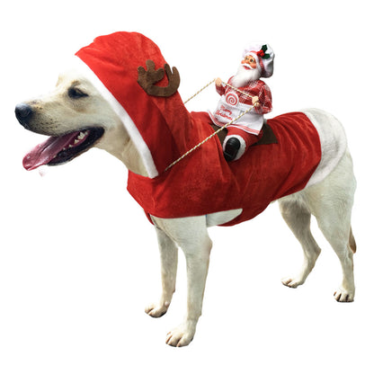 ペット犬クリスマス衣装サンタ乗馬スーツクリスマスペット服鹿乗馬スーツペットクリスマス用品