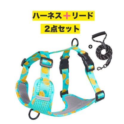 犬服 春 犬 ハーネス 小型犬 リードセット 胴輪 リボン おでかけ お散歩 ドッグウェア 可愛い おしゃれ ペットグッズ 首輪 装着しやすく優しいメッシュ素材