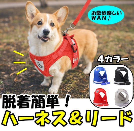 犬 ハーネス 犬用 リード いぬ ウェアハーネス 胴輪 ネコ ペット リード ドック メッシュ 外れ