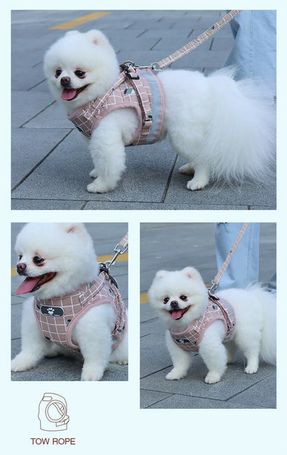 本日のおすすめ ペット メッシュ素材で軽く涼しいハーネス ＆リードセット 夜間反射ベルト 小型犬 中型犬 シンプル 全6色ペット メッシュ素材で軽く涼しいハーネスペット メッシュ素材で軽く涼しいハーネ