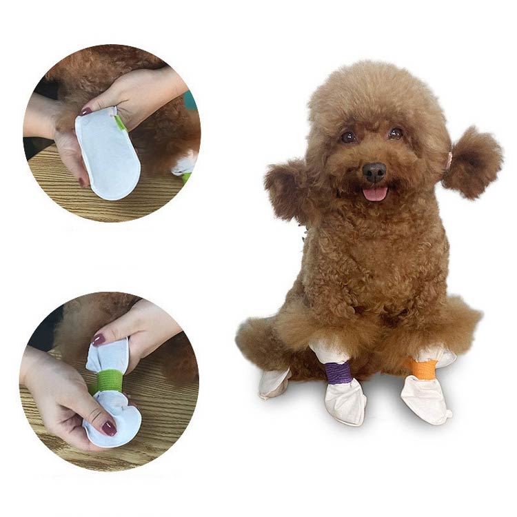 タイムセール使い捨て 肉球保護 犬用靴 通気性 伸縮粘着包帯付き 滑り止め 柔らかい 靴 ドッグブーツ 猫用 【100枚入】犬 犬用靴下 不織布 【100枚入】犬 軽い 50足 犬靴下 ペット 足元の