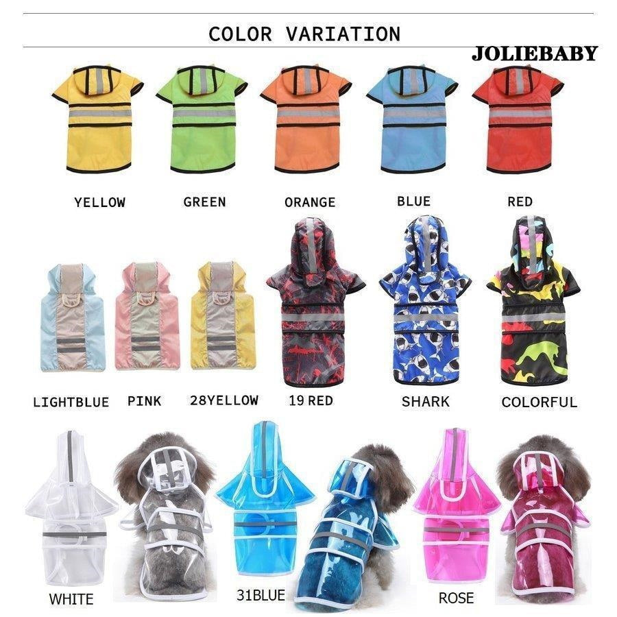 犬 レインコート 犬用レインコート レインウェア ドッグウェア カッパ 合羽 犬の服 フード付き 小型犬用 中型犬用 犬服 雨服 雨具 パーカー