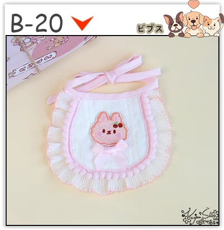 【3+1枚 / 5+2枚】超人気のインスタイルフラワービブ猫唾液タオル純粋な手作り犬用ビブペット織りネックスカーフ