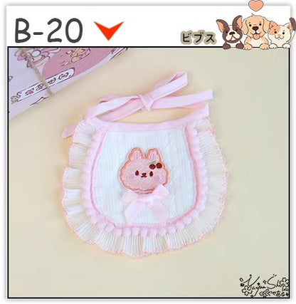 【3+1枚 / 5+2枚】超人気のインスタイルフラワービブ猫唾液タオル純粋な手作り犬用ビブペット織りネックスカーフ