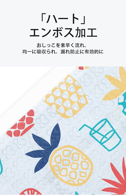 <a href="https://www.qoo10.jp/gmkt.inc/Search/brand.aspx?brandno=109151" target="_blank" class="title_brand" id="btn_brand" title="Honeycare">Honeycare</a>ペットシーツ パイナップル柄入り ペットシート厚型 サイズ選択可 レギュラー ワイド スーパーワイド かわいいな柄付き