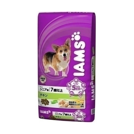 <a href="https://www.qoo10.jp/gmkt.inc/Search/brand.aspx?brandno=27821" target="_blank" class="title_brand" id="btn_brand" title="P&G">P&G</a>P&gアイムス 7歳以上用シニア チキン 5kg
