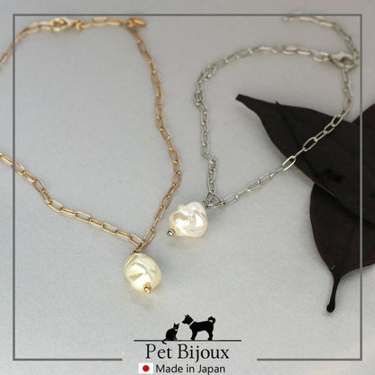 <a href="https://www.qoo10.jp/gmkt.inc/Search/brand.aspx?brandno=121124" target="_blank" class="title_brand" id="btn_brand" title="MELODY ACCESSORY">MELODY ACCESSORY</a>K18GP 送料無料 ドッグアクセサリー 犬用 ネックレス 首輪 チョーカー 犬 いぬ DOG ねこ 猫 ペット パール ゆがみパール バロックパール 淡水パール シンプル