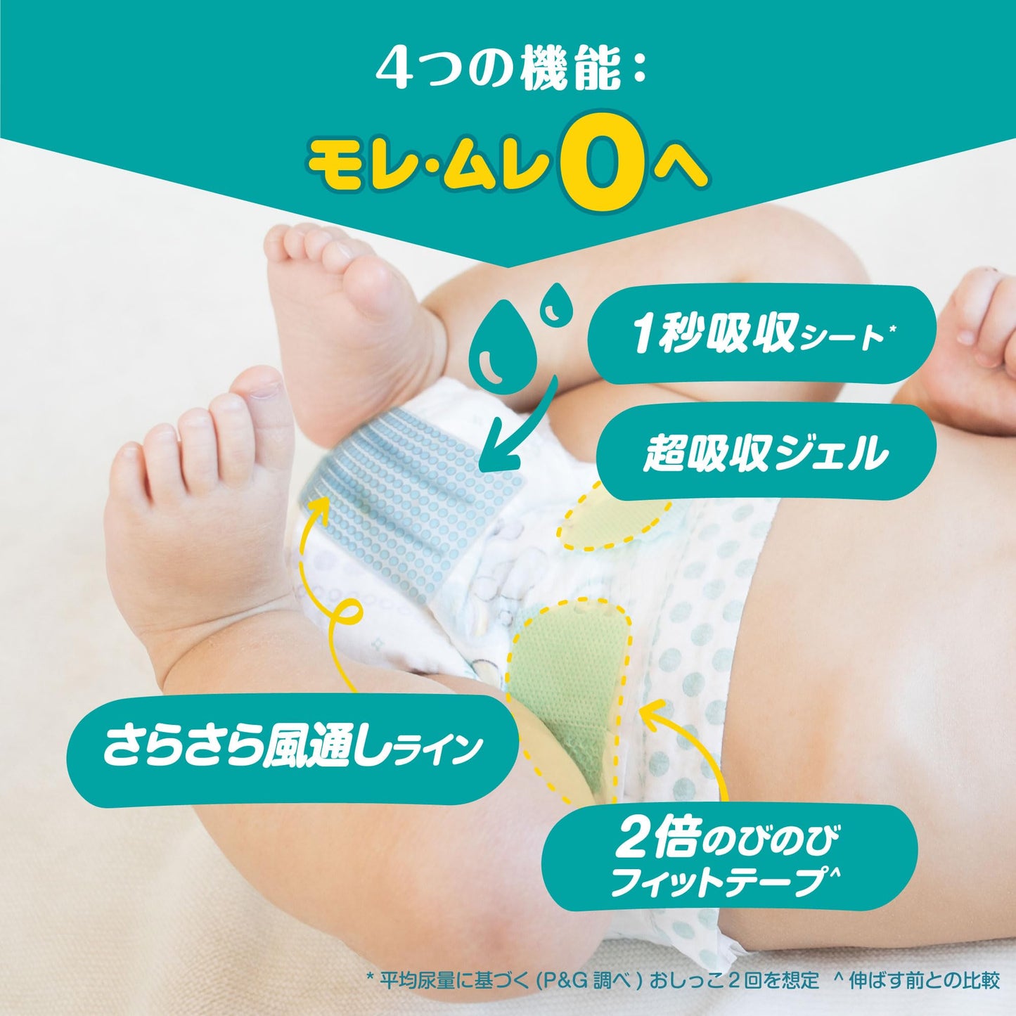 パンパース 【テープ Mサイズ】 オムツ さらさらケア (6~11kg) 52枚