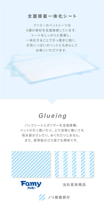 <a href="https://www.qoo10.jp/gmkt.inc/Search/brand.aspx?brandno=107804" target="_blank" class="title_brand" id="btn_brand" title="Famy">Famy</a>ぺットシーツ 薄型 厚型 レギュラー ワイド Famy ファミー JPPMA認証 ペットシート トイレシート 犬 猫 W消臭機能 【365日出荷対応！】