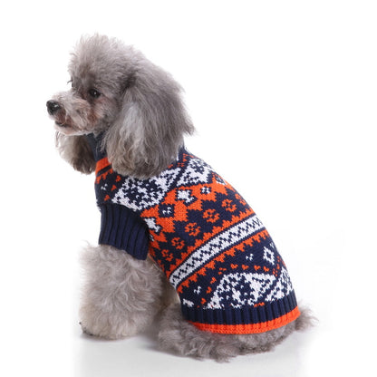 新作 ペットウェア 犬服クリスマス衣雪花セーターハロウィンペット服セーターヘラジカ衣犬セーター