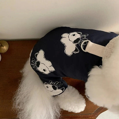 ペット服 犬の服 犬猫服 四脚綿入れ 小中型犬 服 快適 ペット用品 犬用品 部屋着 暖か