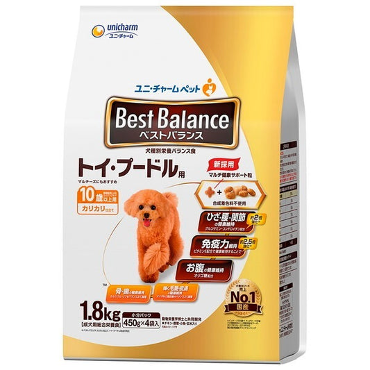 <a href="https://www.qoo10.jp/gmkt.inc/Search/brand.aspx?brandno=18151" target="_blank" class="title_brand" id="btn_brand" title="ユニ・チャーム">ユニ・チャーム</a>ベストバランス カリカリ仕立て トイプードル用 10歳以上用 1.8kg