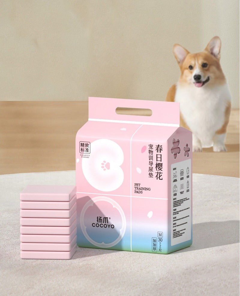 <a href="https://www.qoo10.jp/gmkt.inc/Search/brand.aspx?brandno=109151" target="_blank" class="title_brand" id="btn_brand" title="Honeycare">Honeycare</a>ペットシーツ サクラ柄入り ペットシート厚型　サイズ選択可 レギュラー ワイド スーパーワイド 256枚 128枚 64枚 まとめ買い サクラの香り付き 犬 猫 ペット用品
