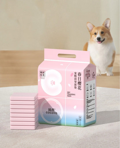 <a href="https://www.qoo10.jp/gmkt.inc/Search/brand.aspx?brandno=109151" target="_blank" class="title_brand" id="btn_brand" title="Honeycare">Honeycare</a>ペットシーツ サクラ柄入り ペットシート厚型　サイズ選択可 レギュラー ワイド スーパーワイド 256枚 128枚 64枚 まとめ買い サクラの香り付き 犬 猫 ペット用品