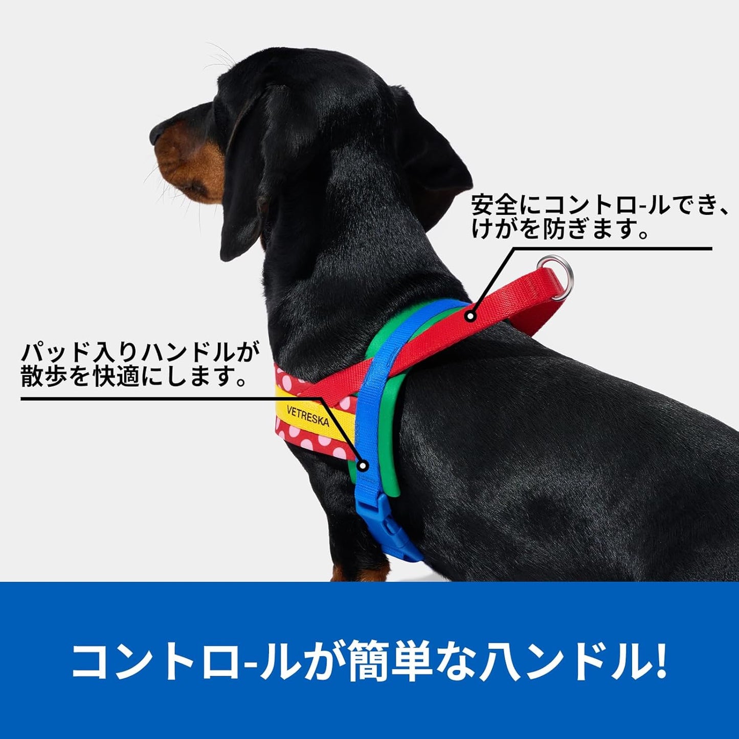 ベトレスカ ハーネス CHROMA ハーネスリード リュックセット 可愛い 犬用散歩 トレーニング用 調節可能 咳き込み軽減 簡単なコントロール 抜けない 通気性 簡単着脱 おしゃれ 柔らかなパッド