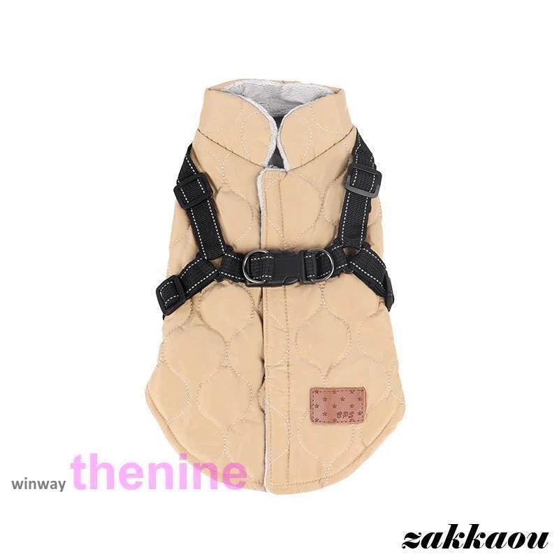 犬 服 ジャンパー 犬の服 ハーネス一体型防寒ジャンパー ドッグウェア ジャケット 小型犬 中型犬 秋 秋服 冬 冬用 冬服 秋冬 おしゃれ アウター コート お出かけ