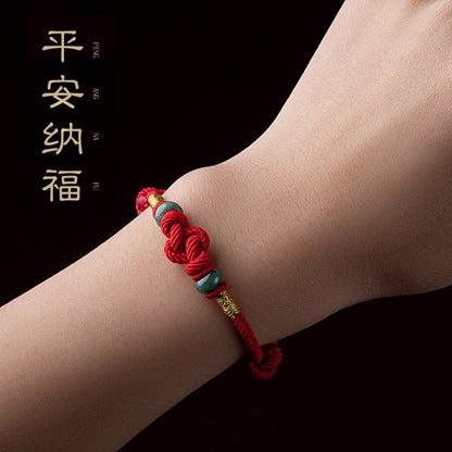 同心结红绳牛年本命年手工编织金刚结手绳男女简约情侣手链女神节