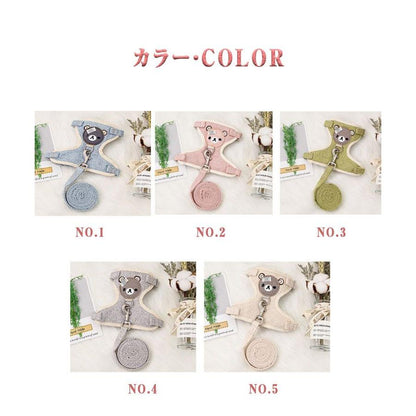 新商品プロモーション，数量限定 ペット用品 ハーネスとリード２点セット 犬用 猫用 犬猫兼用 全６色 素材ポリエステル綿混紡 麻　リード長さ110cmリード幅Sサイズ1cm Mサイズ1ペット用品 ハ