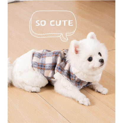 人気商品超目玉 犬服 ペットウェア 犬の服 厚手 Dカン付き チェック柄 ドッグウェア ペット用品 可愛い 暖かい 秋冬春 裏ボア 防寒 モコモコ ふわふわ 散歩
