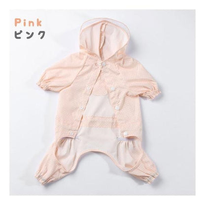 犬 レインコート ペット服 小型犬 中型犬 レインウェア 雨合羽 カッパ ドッグウェア ベージュ ピンク ブルー 犬服 ペット 防水 梅雨対策 ドローコード