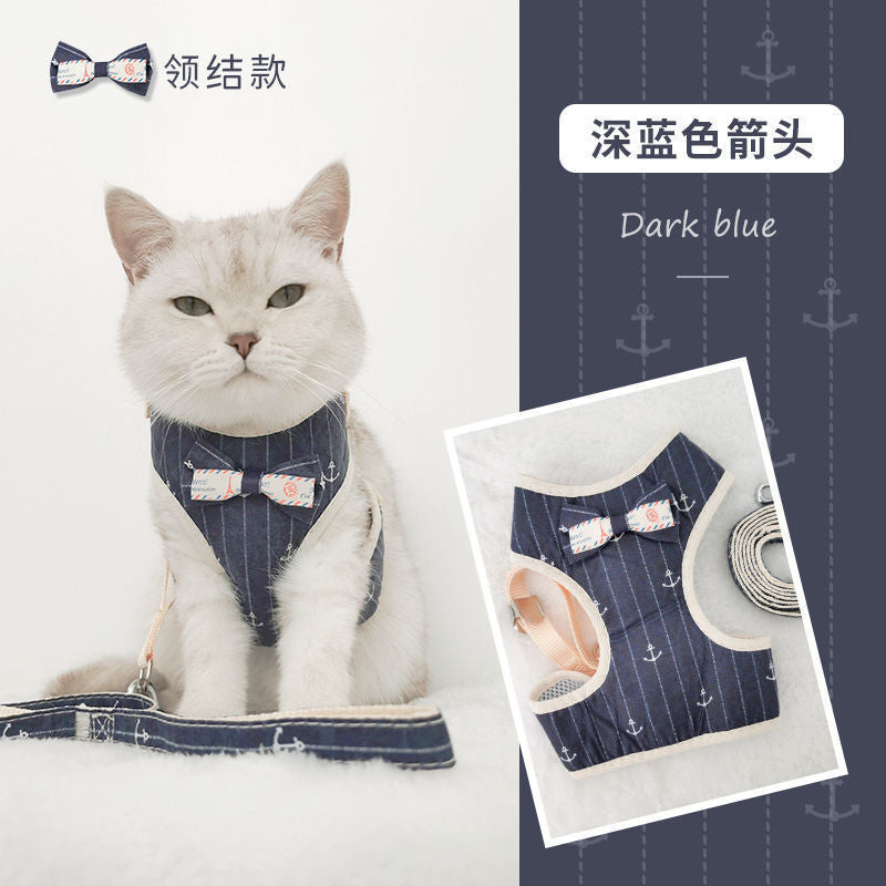 品質保証 ハーネス 犬 猫 おしゃれ ストライプ 簡単装着 かわいい 脱げない メッシュ 小型犬 中型犬 ネコ 胴輪 リードセット 散歩 リボン ペット ドッグ キャット 犬猫用