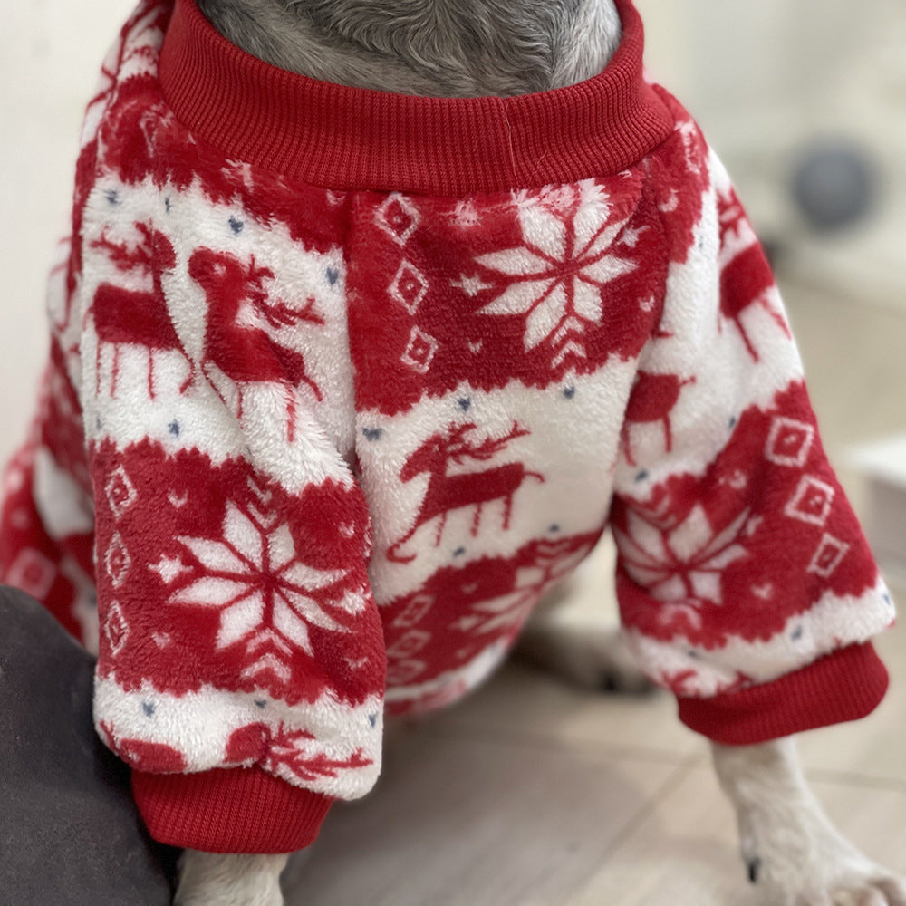 犬服秋冬用ペット服猫服防寒保温厚手犬服クリスマスペットパーカー