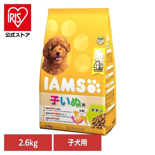 <a href="https://www.qoo10.jp/gmkt.inc/Search/brand.aspx?brandno=22351" target="_blank" class="title_brand" id="btn_brand" title="アイムス">アイムス</a>ドッグフード IAMS アイムス 12か月までの子いぬ用 チキン 小粒 2.6kg ID211 マースジャパンリミテッド