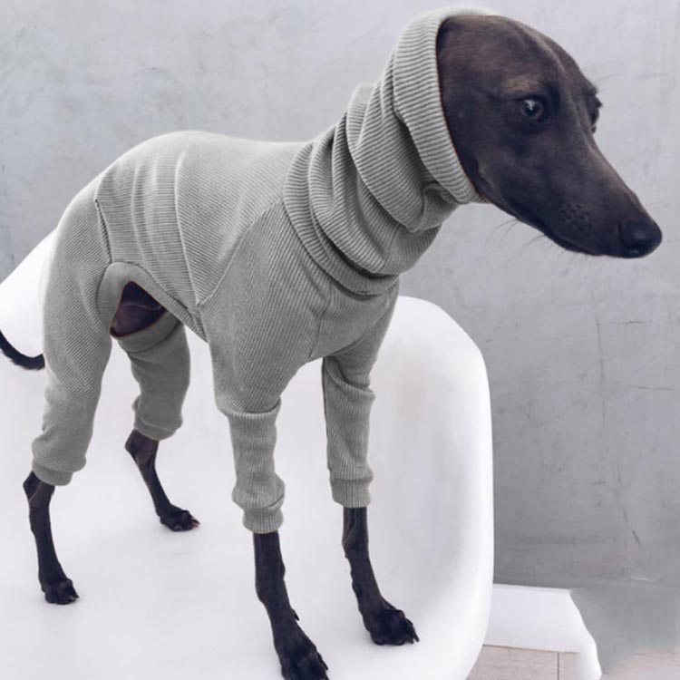 新品掲載！タートルネックドッグウェアペットウェア袖あり中型犬大型犬パジャマイタグレサルーキ犬服ックスリムフィット長袖tシャツカットソー部屋着あったか