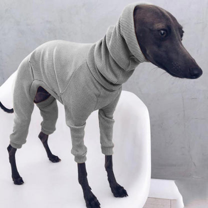 新品掲載！タートルネックドッグウェアペットウェア袖あり中型犬大型犬パジャマイタグレサルーキ犬服ックスリムフィット長袖tシャツカットソー部屋着あったか