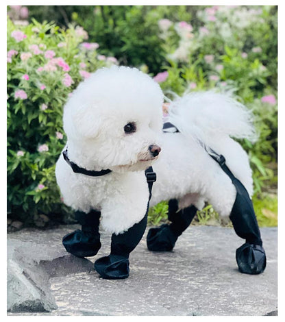 タイムセールスペンダー付き犬用パンツ 調節 脱げない 汚れ防止 滑り止め レギンス レインパンツ サスペンダー付き 犬服 防水 屋外四本足パンツ 肉球保護 梅雨 犬用ブーツ 犬用レッグカバー 調節可能