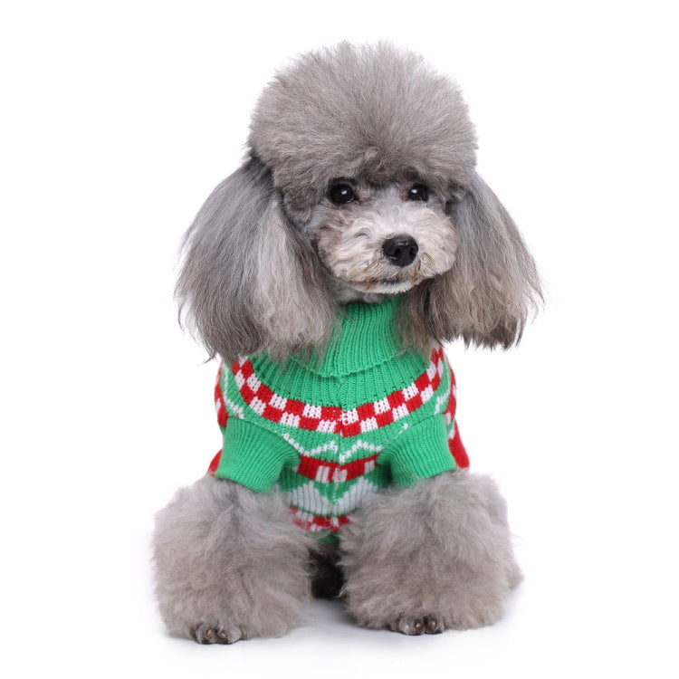 新作 ペットウェア 犬服クリスマス衣雪花セーターハロウィンペット服セーターヘラジカ衣犬セーター