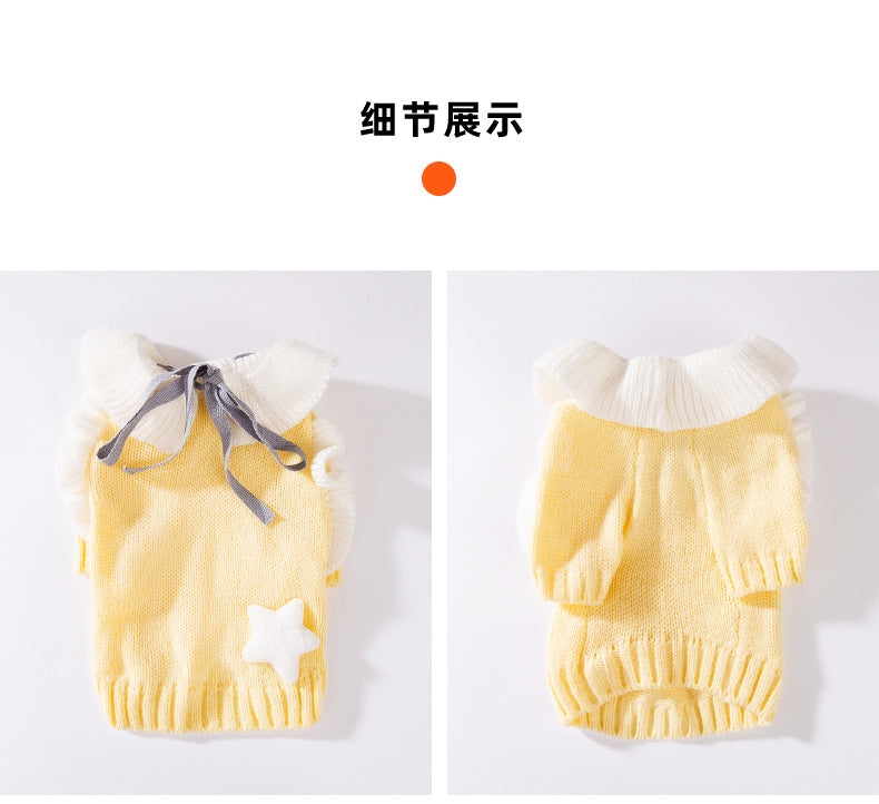 ペット服 秋冬犬スカートニットペット服