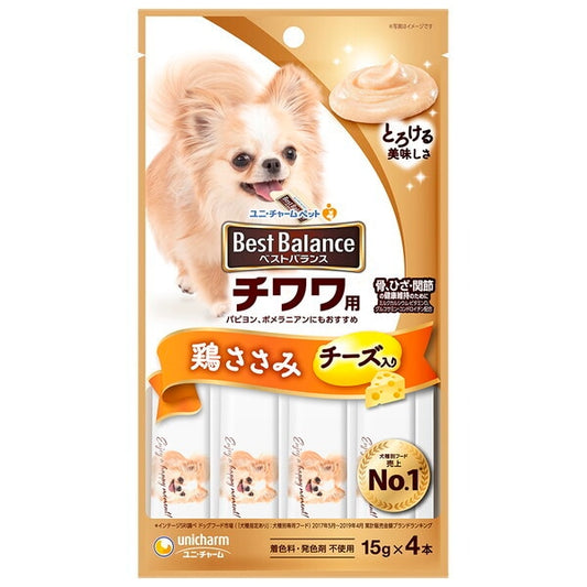 <a href="https://www.qoo10.jp/gmkt.inc/Search/brand.aspx?brandno=18151" target="_blank" class="title_brand" id="btn_brand" title="ユニ・チャーム">ユニ・チャーム</a>ベストバランスおやつ チワワ用 鶏ささみ 15g4本