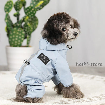 ペット服 ドッグウェア レインコート 犬の服 犬服 雨服 雨の日 防水 雨具 お散歩 梅雨対策 着脱簡単 雨具 パーカー フード付き 四足 小中型犬用