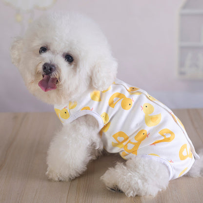 春夏新作 犬服 ペット服 犬 洋服 ペット 犬用品 小中型犬 犬服 夏秋 エアコン おなかプロテクター 全部入り 服 ベスト パジャマ