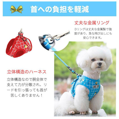 犬 XS ハーネス カラフル M おしゃれ S 小型犬 L 犬用ハーネス かわいい ワンタッチタイプ 着脱しやすい 胴輪 負担の少ない アウトドア 中型犬