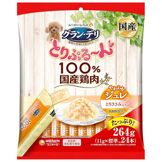 【即納】グラン・デリ ドッグフード とりぷる~ん ジュレ とりささみ 11g×24本 11グラム (x 24)