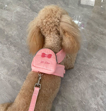 かわいいペットの犬はバックパックから散歩に出かけます メガ割ワンピースパンツトートバッグ